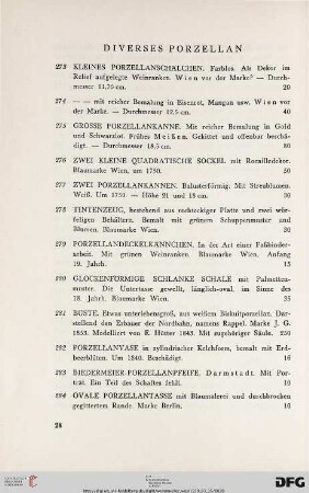 Diverses Porzellan (Nr. 273-299)
