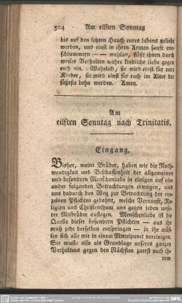 Am eilften Sonntag nach Trinitatis