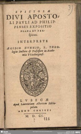 Epistolae Divi Apostoli Pauli Ad Philippenses Expositio Plana Et Perspicua