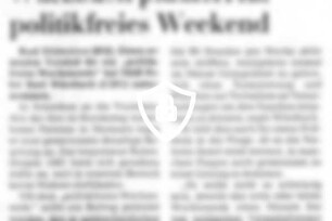 Würzbach plädiert für politikfreies Weekend
