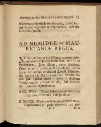 Ad Numidiæ et Mauretaniæ Reges.