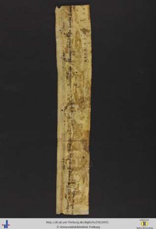 [Beiliegend] Fragment einer deutschen Hs. (Urkunde?) des 15. Jhs.