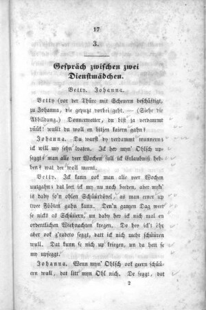 3. Gespräch zwischen zwei Dienstmädchen.
