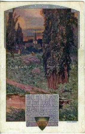 Liedillustration, Postkarte des Deutschen Schulvereins, Nr.1045