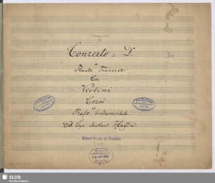 Concertos - Mus.3403-O-500 : fl, strings, cor (2) : MH 105