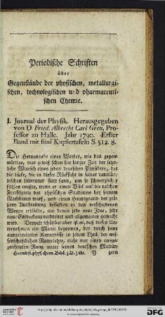 Periodische Schriften