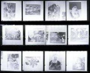 Schwarz-Weiß-Negative mit Reproduktionen von Fotografien aus Russland/ Sowjetunion