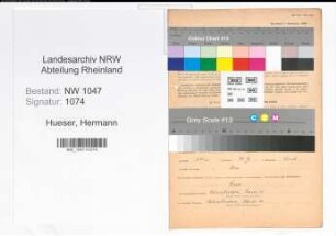 Entnazifizierung Hermann Hueser , geb. 19.01.1894 (Angestellter)