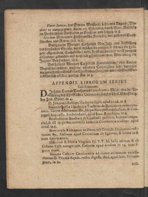Appendix Librorum Serius Exhibitorum.