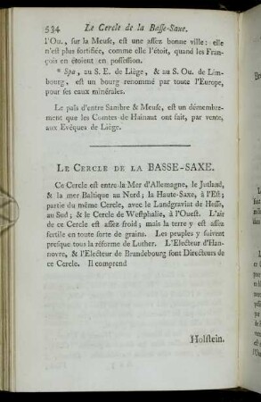 Le Cercle De La Basse-Saxe.