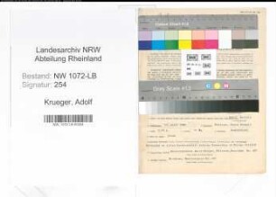 Entnazifizierung Adolf Krueger , geb. 10.04.1889 (Bauunternehmer)