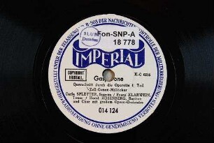 Gasparone : Querschnitt durch die Operette, 1. Teil / [Text:] Zell, Geneé; [Musik:] Millöcker