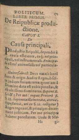 Liber Primus. De Reipublicae productione.