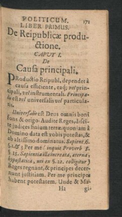 Liber Primus. De Reipublicae productione.