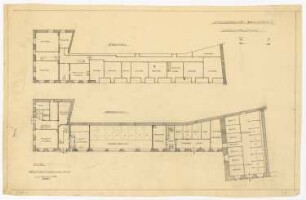Schloss Erxleben Umbau I: Stallgebäude: Grundriss 1. OG und EG 1:100