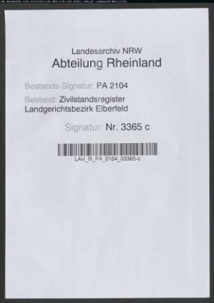 Sterberegister Merscheid