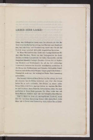 Lieber Herr Laske!