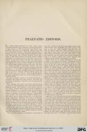 Praefatio editoris