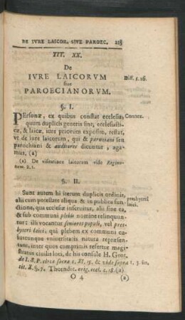 Tit. XX. De Iure Laicorum sive Paroecianorum
