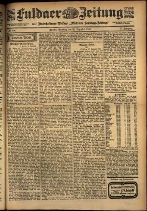 Zweite Ausgabe vom Samstag, den 22. Dezember 1900.