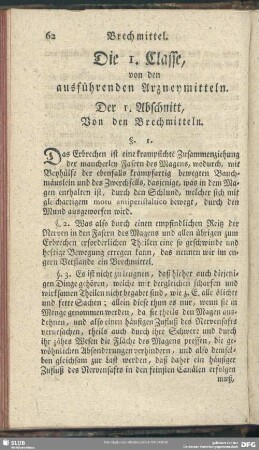 Die 1. Classe, von den ausführenden Atzneymitteln