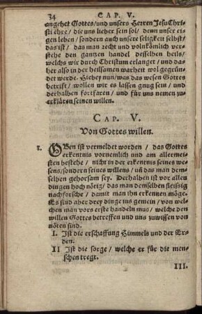 Cap. V. Von Gottes willen.