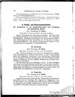 X. Rechts- und Staatswissenschaften