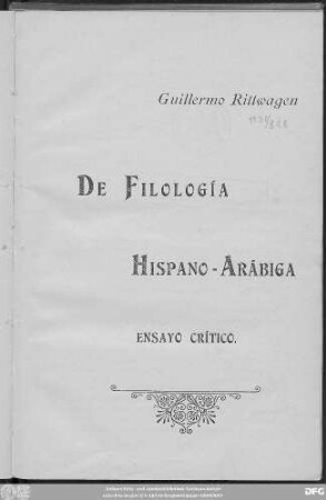 De Filologia hispano-arábiga : ensayo critico