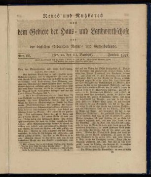 Nro. 66. (Nr. 22. des III. Bandes). Junius 1827.