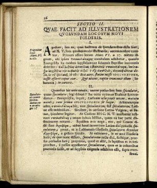 Sectio II. Quae Facit Ad Illustrationem Quorundam Locorum Novi Foederis.