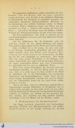 V. Wirkungsweise der Hochgebirgsluft
