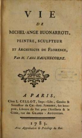 Vie de Michel-Ange Buonarroti