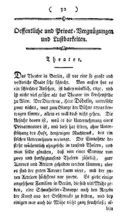Oeffentliche und Privat-Vergnügungen und Lustbarkeiten