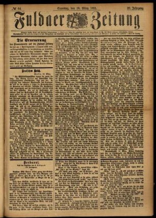 Ausgabe vom Samstag, den 18. März 1893.