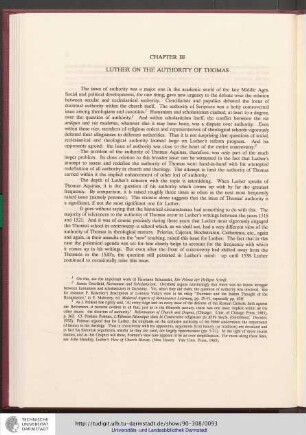 Chapter III: Luther on the Authority of Thomas
