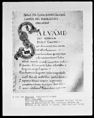 Psalterium Ambrosianum — Initiale S (alvame), Folio 29recto