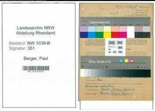 Entnazifizierung Paul Berger , geb. 25.02.1896 (Angestellter)