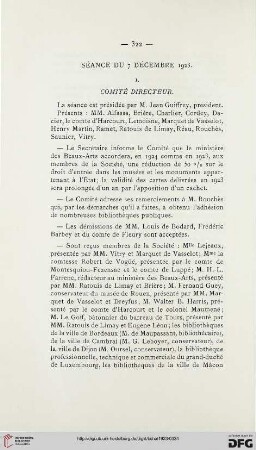 Séance du 7 décembre 1923