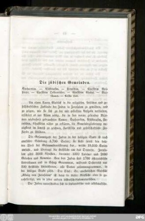 Die jüdischen Gemeinden.