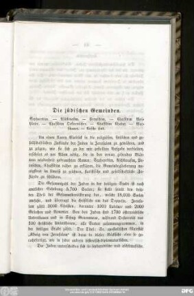 Die jüdischen Gemeinden.