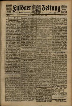 Zweite Ausgabe vom Mittwoch, den 21. Oktober 1908.
