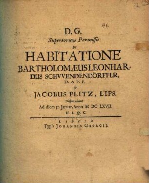 De habitatione, disp.