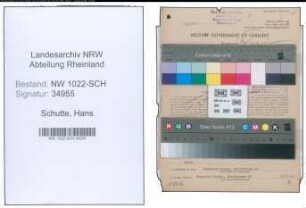 Entnazifizierung Hans Schutte , geb. 18.07.1901 (Geschaeftsfuehrer)