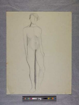 o. T. (Stehender Frauenakt; aus dem Aktzeichnen an der Burg Giebichenstein Halle)