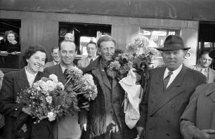Rückkehr von 31 Kriegsgefangenen aus Gefangenschaft in Russland.
