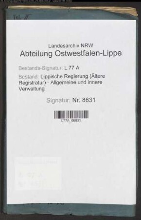 Wege-(Chaussee-)gelderhebung zu Schwalenberg und Brakelsiek, Bd. 2