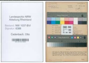 Entnazifizierung Otto Cadenbach , geb. 25.03.1890 (Bankprokurist)