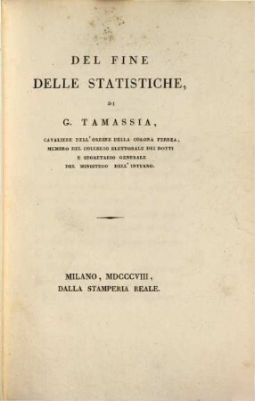 Del fine delle statistiche