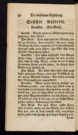 Sechster Auftritt. Leander. Der Graf.