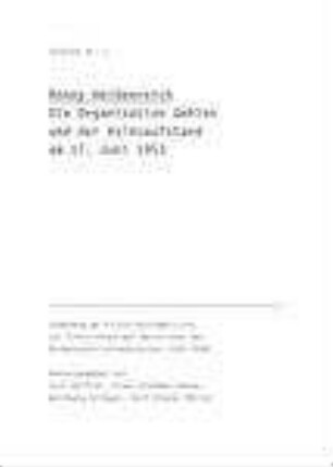 Die Organisation Gehlen und der Volksaufstand am 17. Juni 1953